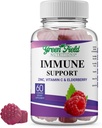 Greenfield Nutritions Immune halal Soutien Gommies de baies aînées pour adultes - soutient votre système immunitaire naturellement avec le zinc halal et la vitamine C Gommy - 60 Delicious Mixed Berry Gommies Vitamines halales