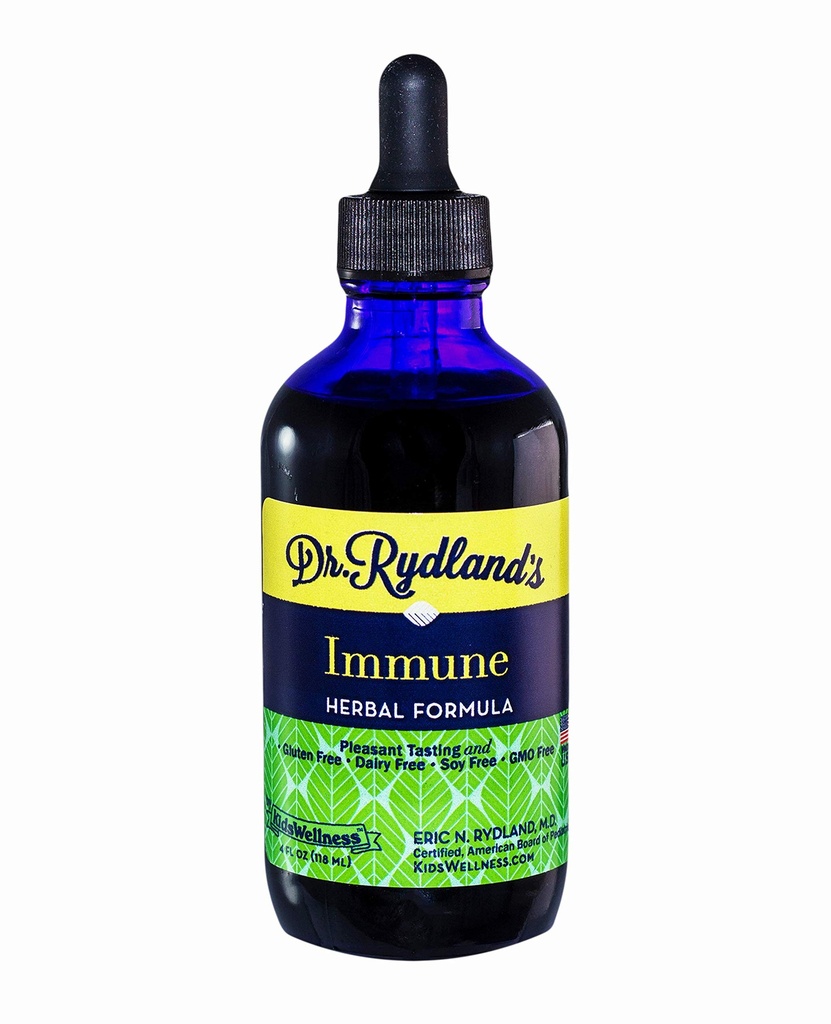 Dr. Rydland's Herbal Supplement | Created by KidsWellness | Safe and Effective for Infants to Adults| Immune | Colds, Flu, Bronchial and Croup Symptoms | 4 Ounce Bottle