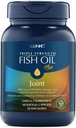 GNC Tripla resistenza Fish Oil Plus Joint Omega 3, 1000mg EPA e DHA, salute del cuore, Plus Fast 5 Day Comfort, cervello, pelle e occhio, antiossidanti e estratti botanici, Control Fish Burps, 30 Serve