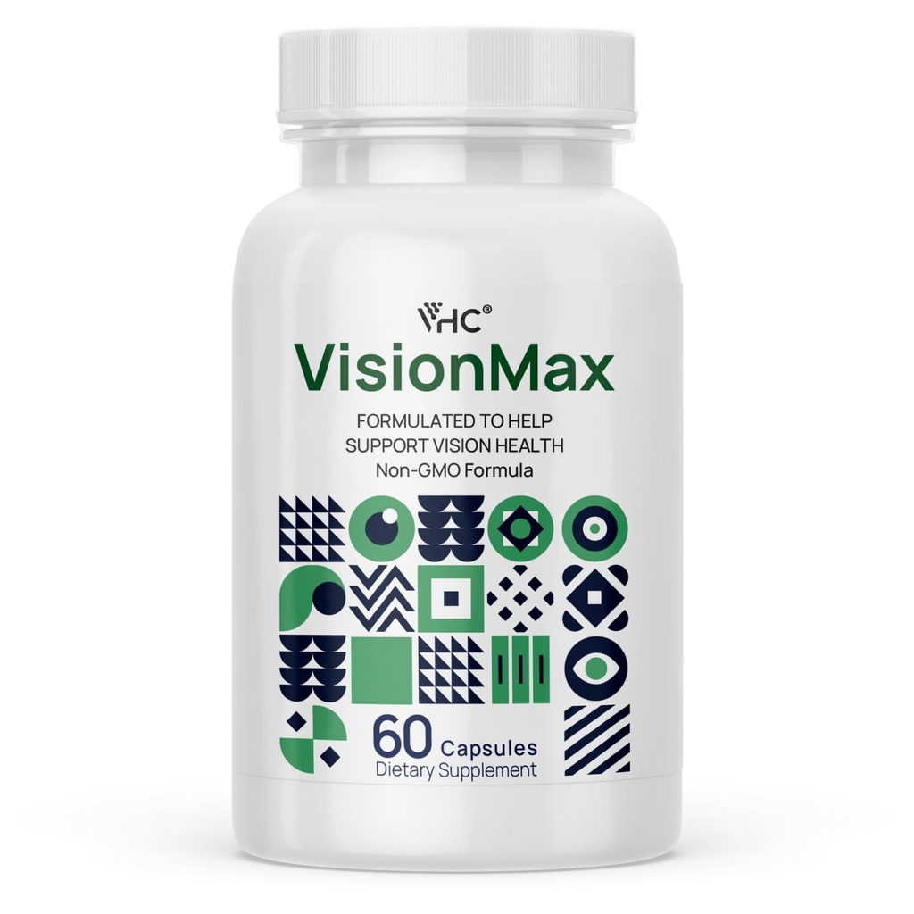 VHC Eye Vitamins with Lutein Bilberry Zinc 10 in 1 Supplements, Resveratrol Grape Seed Quercetin Taurine Milk Thistle Turmeric L-Glutathione Eyes Supplement