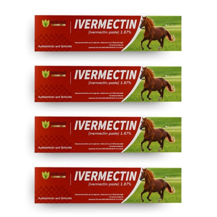 Ivermectin Horse Paste 1.87% – Apple Flavored – 6.08g Tube – for Horses Up to 1250 lb - 4 Pack
