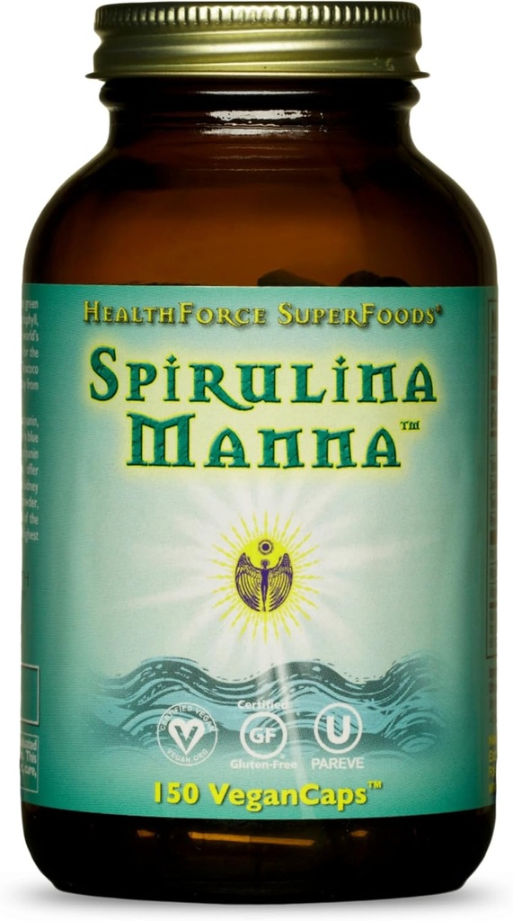 健康力量超级食品 Spirulina Manna - Capsules - 150 Vegan Capsules