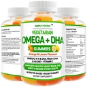 Simply Potent Omega 3 Fish Oil Gummies, Plant Based Alternative to Cod Liver Oil, Burpless Vegetarian DHA Chews for Adults and Kids, Orange Lemon Flavor Supplement
