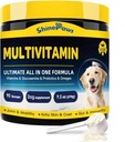 Vitamine di cane, Cane Multivitamina Polvere, con Probiotici, Glucosamina, Omega 3, Supporto Gut, Joint & Mobility, Itch Skin & Coat, Minerali & Antiossidante per la salute immunitaria, Integratori quotidiani di cani essenziali