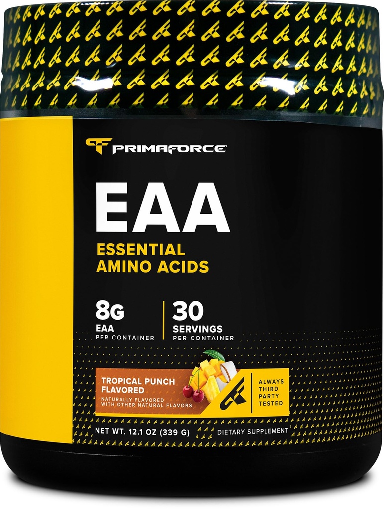 Primaforce EAA Powder (30 Servings, Tropical Punch) - Essential Amino Acids for Pre/Intra Workout and Recovery - Non-GMO and Gluten Free