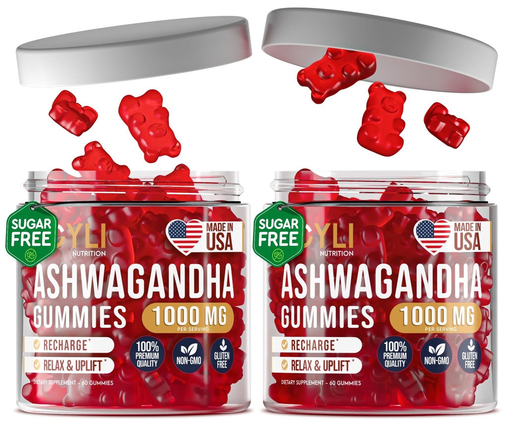 [2 Pack] Ashwagandha Gummies for Women & Men — Natural Soothing Gummies with Pure Ashwagandha Root Extract Vitamin C Zinc — Ashwagandha Supplements for Focus & Rest — 120 Sugar Free Chews