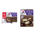Atkins Endulge Caramel Nut Chew Bar, Dessert Favorite, 1g Sugar, Good Source of Fiber, Low Sugar, 10 Count & Endulge Chocolate Coconut Bar, Dessert Favorite, High in Fiber, 1g Sugar, 16 Count