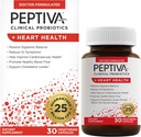 Peptiva probiotics Salut Coral - Suport per al cor de salut suplementari, 25 milions de milions de dòlars a la CFU, Multi-Strain Probiotics, Lactopacil·liamus, Bifidobaculi, implementació d'estèric - 30 Vegetarians