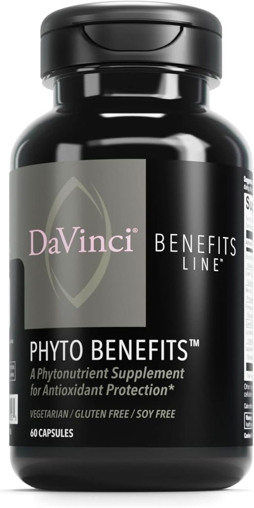 DAVINCI Labs Phyto Benefits - Suporturi Inimă, Brain & Immune Health, GLP-1 Production & More with Curcumin, Querbetin, Green Tea & More* - Vegetarian, Gluten-Free, Soy-Free - 60 Capsule