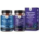 Bundle of Water Away Herbal Diuretic Pills High Strength - Fluid Retention Supplement with Dandelion Leaf Extract & Green Tea and High Absorption Magnesium Sleep Supplement - Melatonin-Free for Sleep