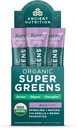 Ancient Nutrition SuperGreens Powder s probiotiki, Ekološka jagodičja aroma Zeleni, Iz pravega sadja, Zelenjava in zelišča, Prebavna in energijska podpora, 16 Packs, 4.2oz