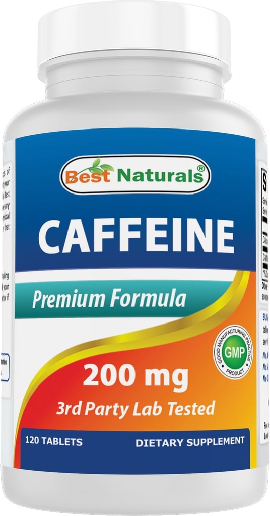 Beste Natürliche Koffein Pillen 200mg, 120 Count