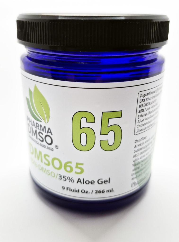 DMSO65 Gel 65% DMSO and 35% Aloe Vera Gel with 2% Frankinsence added by total volume