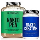 NAKED Chocolate Pea Protein Isolate 5LB Bulk Pure Micronized Creatine Monohydrate 500g (100 Servings) – Plant-Based; Vegan; Non-GMO; Gluten Free; Soy Free; Lactose Free
