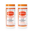 GeriCare Geri-Mucil Psyllium| 4-In-1 Orange-Flavor Psyllium Husk Powder| Daily Fiber Supplement| Sweetened Gluten-Free Fiber Drink Mix| Water-Soluble Husk Fiber Powder For Bowel Movement|13oz (2 Pack)
