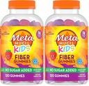 Metamucil Kids Fiber Gummies, No Sugar Added, 5g Prebiotic Plant-Based Fiber Supplement Blend, Mixed Berry Flavored, 120ct Gummies, (Pack of 2)