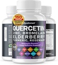 Quercetin Bromelain 아연 비타민 D3 Elderberry 심황 로즈메리 Bilberry Sage 무취 마늘 녹차 우유 이틀 Oregano -150 캡슐 - 미국에서 만든
