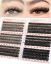 Calphdiar Eyelash Clusters 30D+40D+50D+60D+80D+100D Lash Clusters Wispy Individual Lashes 476PCS D-curly Lash Extension 10-16MM Natural Lashes Clusters DIY Cluster Eyelash Extensions
