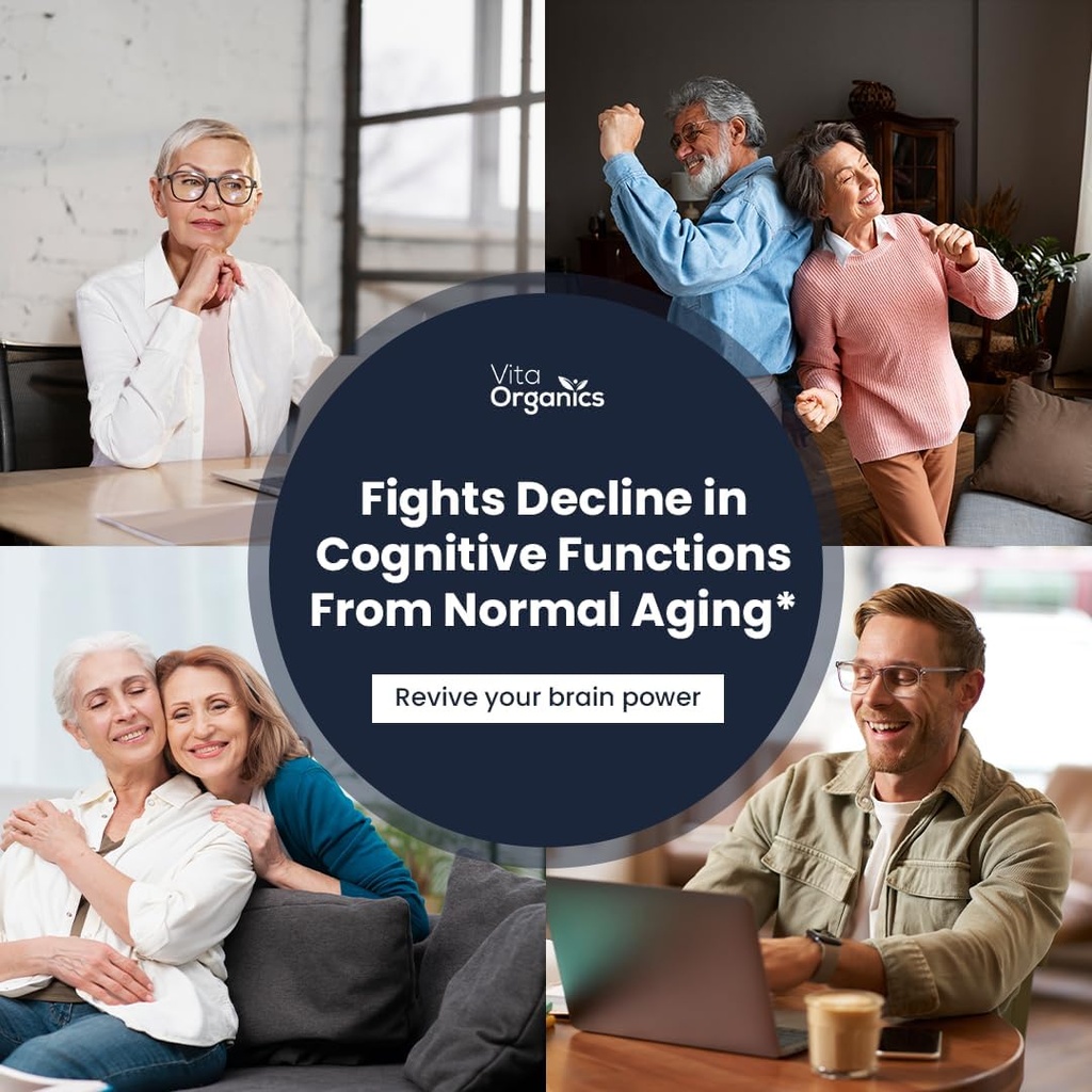 Brain Fuel+ DMAE Blend Memory Supplement for Focus, Mood, Mental Energy for Busy Men & Women - 60 kapsulak, Estatu Batuetan egina