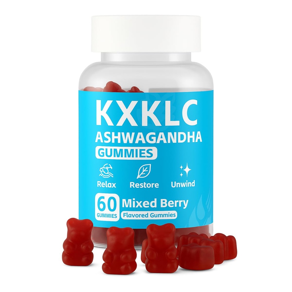 Organic Ashwagandha Gummies 2500mg - High Potency for Stress Support, Mood & Relaxation - with L-Theanine & Maca, Supports Natural Energy & Focus - Vegan Adaptogen Chews, Mixed Berry - 60 Gummies