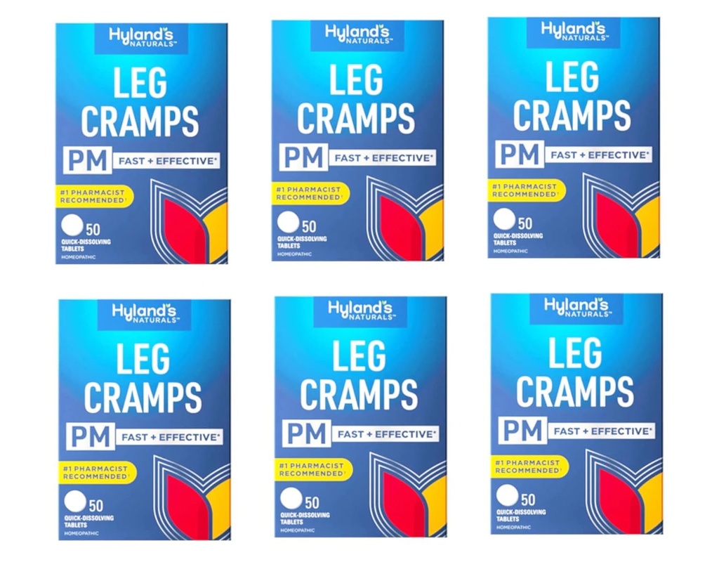 Hyland's Leg Cramps PM With Quinine Tablets 50 ea ( Pack of 6)