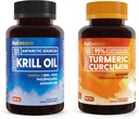 BioEmblem Antartiko Krill Oil Supplement Turmeric Curcumin Supplement with BioPerine