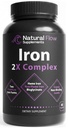 Natural Flow 2X Iron Complex — Dual-Source Heme + Ferrous Bisglycinate, 28 mg Elemental Iron with Methylfolate, Methylcobalamin B12, B6, Vitamin C & Copper — Gentle on Stomach, Blood Building, 60 Caps
