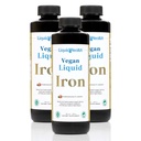 LIQUIDHEALTH Vegan Liquid Iron Supplement with SunActive & Ferrochel Fe - Natural Energy, Immune System & Metabolic Support, Increase Mental Clarity, Prenatal/Postnatal - USA Made, Non-GMO (3 Pack)