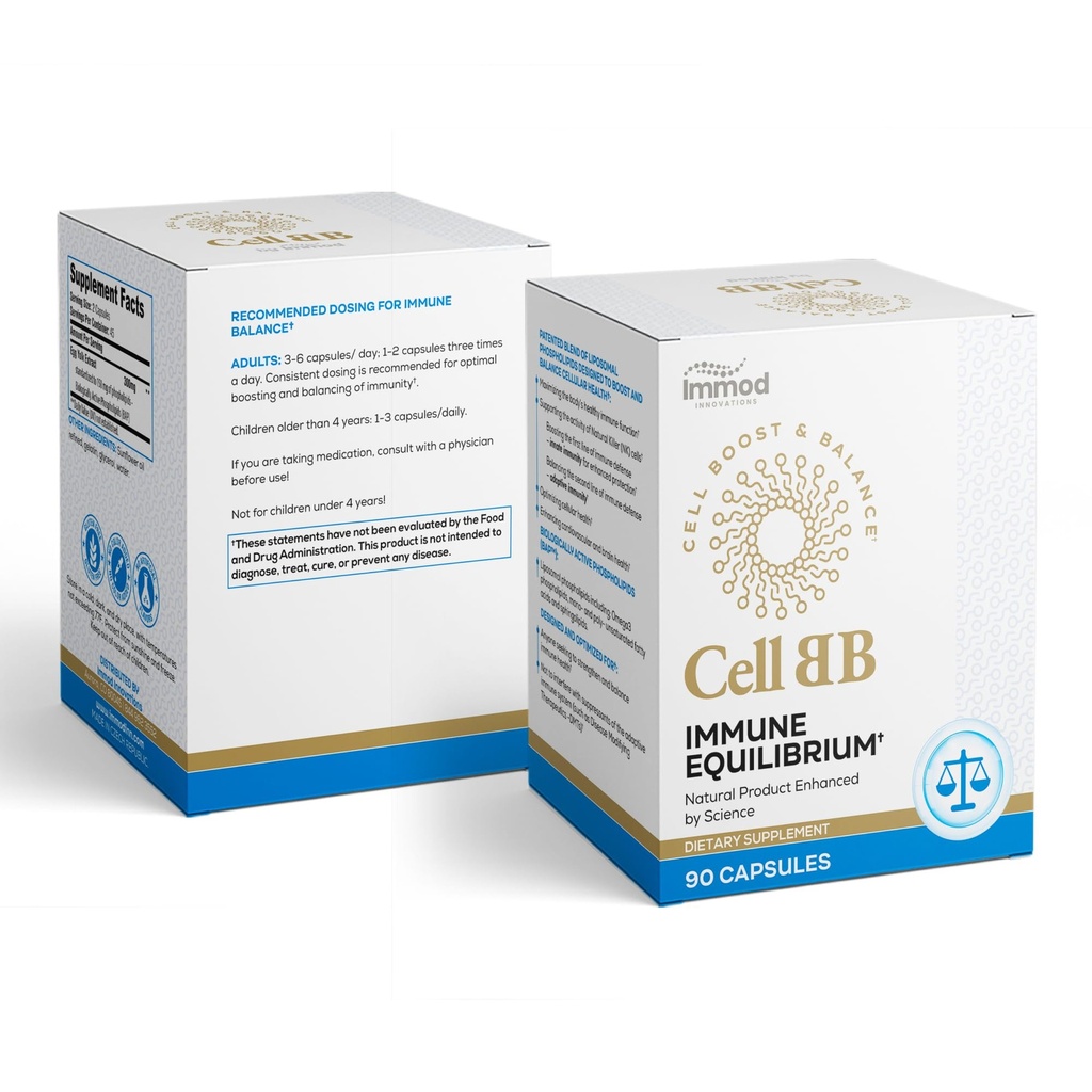 CellBB Immune Equilibrium – Animal-Derived Bioactive Phospholipids from Fertilized Eggs for Cellular Repair, Anti-Aging and Immune Support, 10x Liposomal Absorption, 90 Capsules