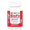 KidStar Nutrients BioFe Pure Iron Chewable Tablets for Kids & Adults, Sweet Blast, No Sugar, Sweetened with Xylitol, 60 Chewable Tablets