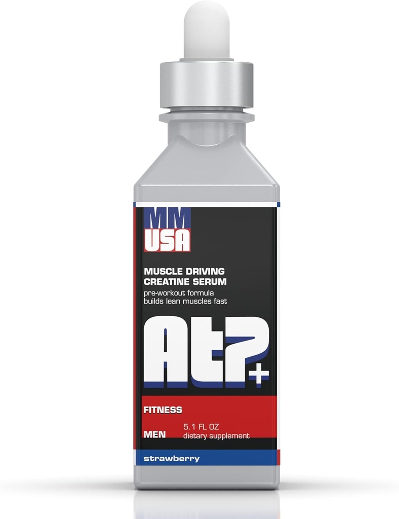 MUSA ATP + untuk Men Pre- Workout Creatine Serum. Energi Instan, Kekuatan, Kekuatan dan Ketahanan. Pertumbuhan Muscle Bodybuilding Performance dengan Amino Acids & Glucosamine. Strawberry, 5.1 Fl Oz