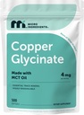 Copper Glycinate with MCT Oil, 500 Softgels | 4 mg Elemental Copper Per Serving | Chelated Copper Mineral Supplement | Essential Trace Mineral | Non-GMO, cGMP Manufactured