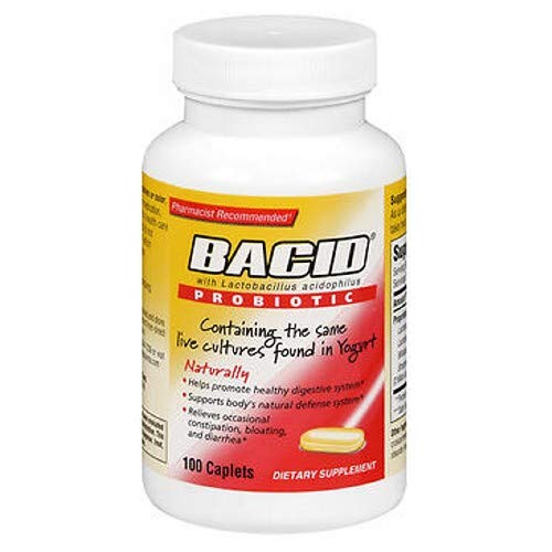 Bacid Probiotic with Bacillus Coagulans for Digestive Health, 2 Million Live Cultures, 100 Count Capsules in Each Pack (Pack of 3)