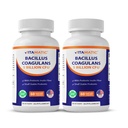 Vitamatic Bacillus Coagulans Shelf Stable Probiotic Supplement - Promote GI Digestive Health - 60 Vegetable Capsules - Survives Stomach Acids- 2 Pack