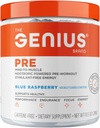 Genius Brand Genius Pre - Švarus prieš-Dirbti milteliai energijai, Focus & Fitness Support - Nr Dirbtiniai skoniai, Konservantai, arba Patentuoti mišiniai - Ne GMO - 20 Paslaugos - Mėlyna aviečių