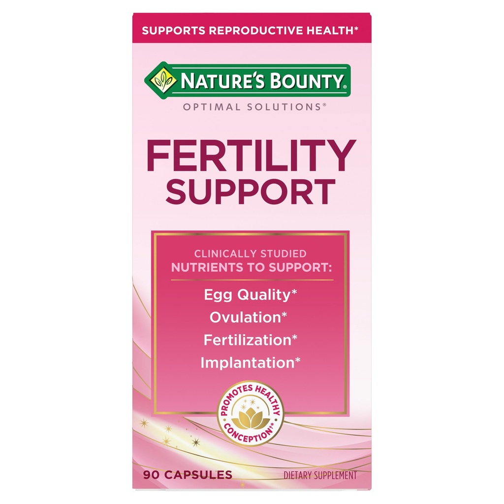 Nature’s Bounty Optimal Solutions Fertility Support, with Clinically Studied Nutrients NAC, Selenium and Vitamin E Plus Vitamin D and CoQ10 to Support Ovulation and Fertilization – 90 Capsules