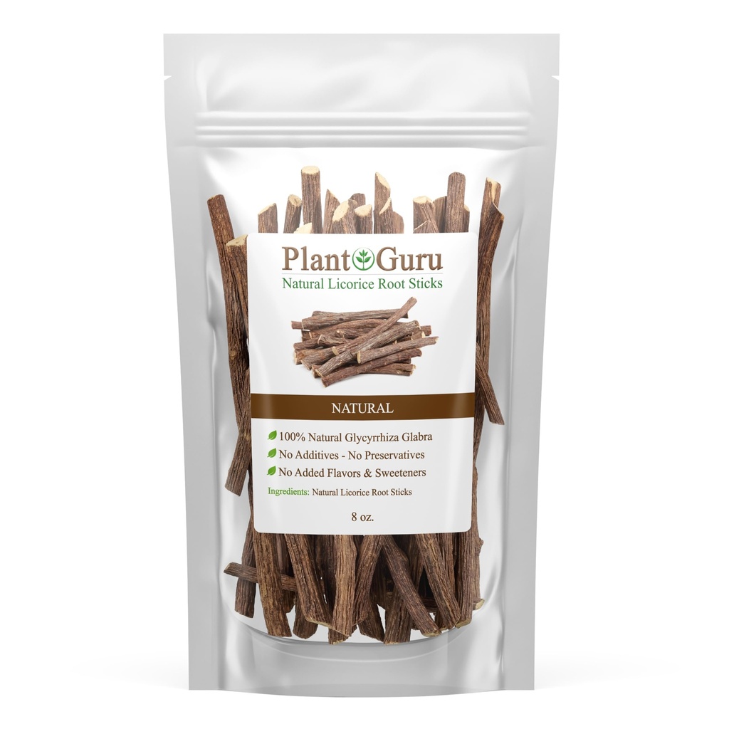 Licorice Root Chew Sticks (Mulethi) 8 oz. - Glycyrrhiza Glabra - Yashimadhu Dried Whole Natural Root from Turkey - Premium Herbal Botanical