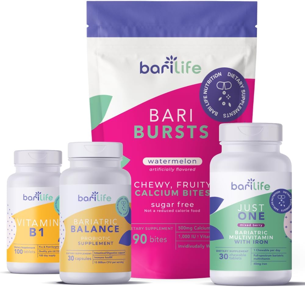 Bari Life Post- Op, Gastric Sleeve, Gastric Bypass Vitamin og supplement Starter Kit (Watermelon)