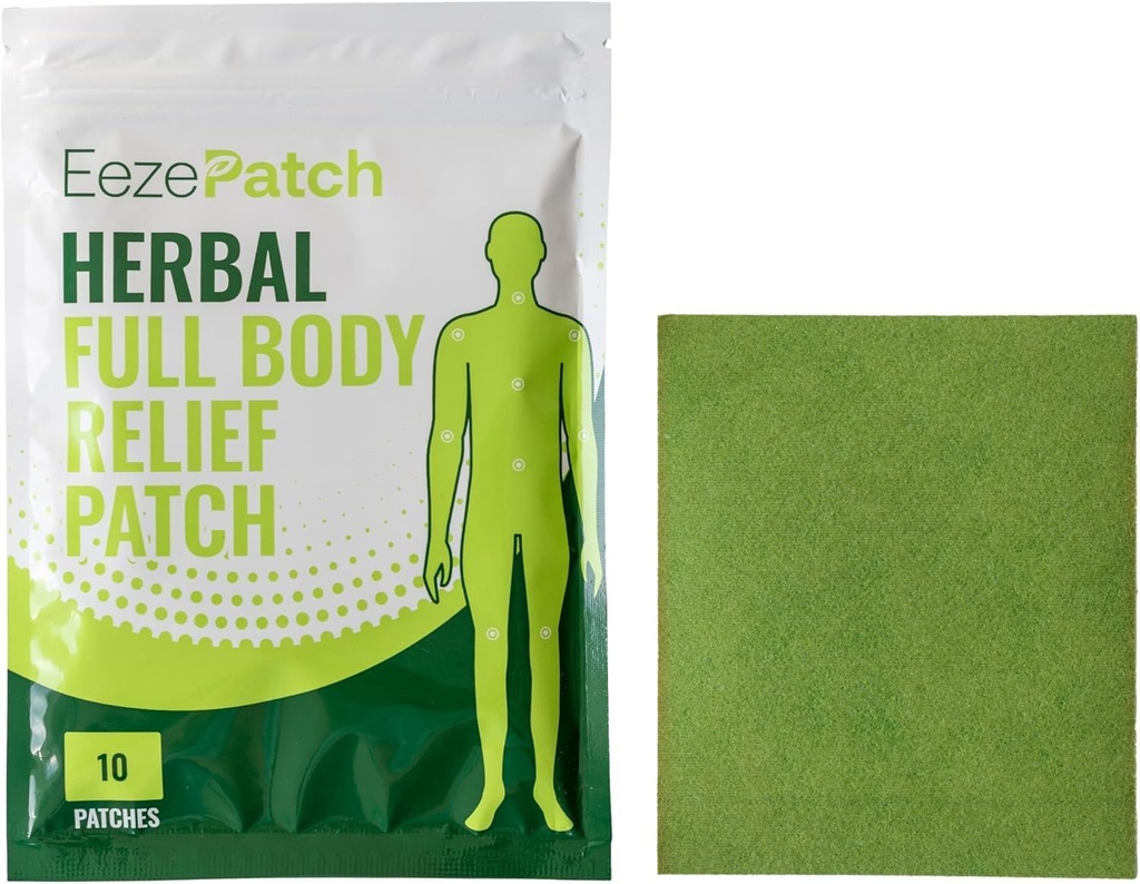 MAX Herbal Full Body Relief Patches (10 Count, Rectangular Shape) – Natural Joint Support for Mobility & Flexibility – Easy-to-Apply Soothing Patches