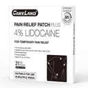 CARELAND 4% Lidocaine Patches Maximum Strength, 21 Count (10cm x 14cm) - OTC Pain Relief Patches with Stronger Adhesion for Back, Shoulder, Knee, Large Size