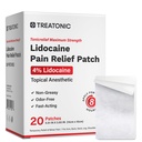 Treatonic 4% Lidocaine Pain Relief Patches: Maximum Strength Topical Numbing Analgesic Patch (20 Count) - Temporary Relief of Arm, Back, Neck, Leg & Shoulder for Daily & Nighttime - 5.51x3.93 in