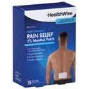 HealthWise Cold Therapy Menthol Pain Relief Patch | 5% Menthol | Back and Large Areas | 3.93” x 5.51” | 15-Count | Soothes Minor Aches and Pains | Topical Analgesic | Easy to Apply Flexible Adhesive