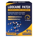 AROLSU Lidocaine Patches Maximum Strength-ICY Cool Pain Relief Patches for Back, Knee, Neck, Shoulder, Joint & Muscle Pain, Compress Topical Analgesic Gel Patch- 20 Count