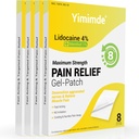 4% Lidocaine Patches Plus 1% Menthol - 32 Count Maximum Strength Pain Relief Patches for Back Pain, Joint & Muscle Soreness - Fast Acting, Long-Lasting