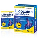 4% Lidocaine Patches, 25 Count Maximum Strength Pain Relief Patch for Muscle Relief in Neck Knee Back and Shoulders, 12 Hour Long Lasting Relief Pains (25 Count)