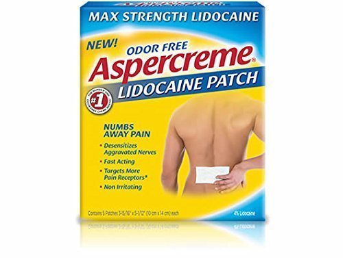 Aspercreme Lidocaine Maximum Strength Patch Odorless, 5 Little Patches (2 Pack)