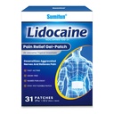 Sumifun Lidocaine Numbing Pain Patches - Maximum OTC Strength Pain Relief for Simple Backache, Muscle Sore, Joint Pain, Sprain, Strain - Fast Acting & Long Lasting 8 Hours (Large, 31 Count)