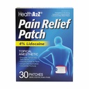 HealthA2Z® Pain Relief Patch, Lidocaine 4%, Topical Anesthetic, Flexible Adhesive Patch, Unscented, Single Use, 30 Patches