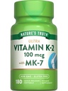 Nature's Truth Vitamin K2 MK-7 | 100 mcg | 180 Softgels | Non-GMO & Gluten Free Supplement