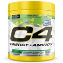 C4 Energy + Aminos Powder Jolly Rancher Green Apple, 5g BCAAs & EAAs for Muscle Recovery, 3 Electrolytes for Hydration, 100mg Natural Caffeine, Pre Workout, Zero Sugar, 30 Servings